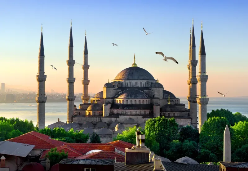 Blue Mosque and Hagia Sophia skyline in Istanbul — Best of Turkey 11-day guided tour