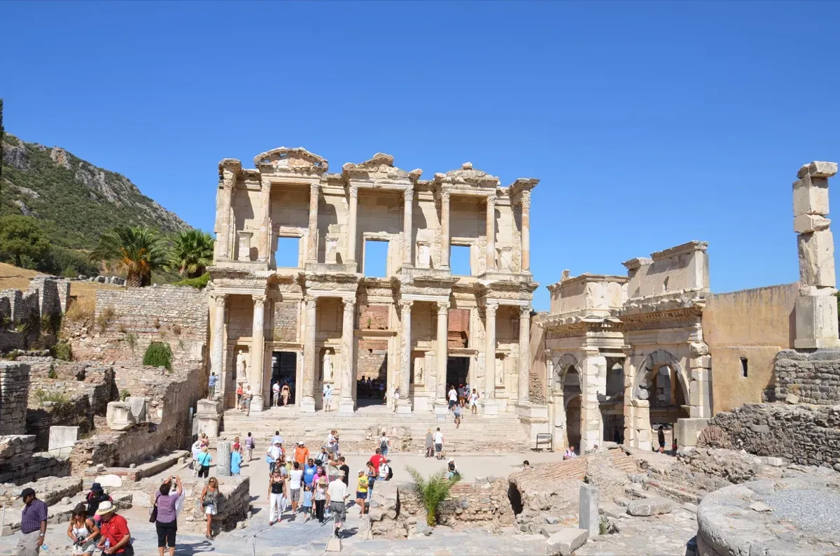 Library of Celsus facade at Ephesus ancient city — Western Turkey guided tour